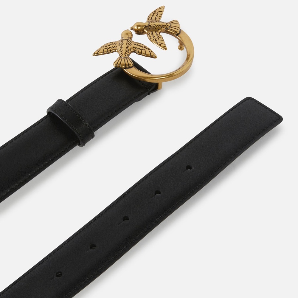 Pinko Love Birds leather belt 3cm